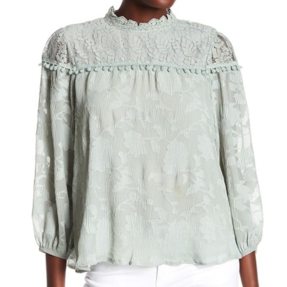 Alison- mock neck lace blouse NWT size S